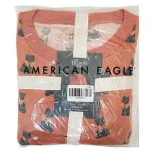 AMERICAN EAGLE Pajama Set Women Luxe Plush Halloween Long-Sleeve & Pant NWT